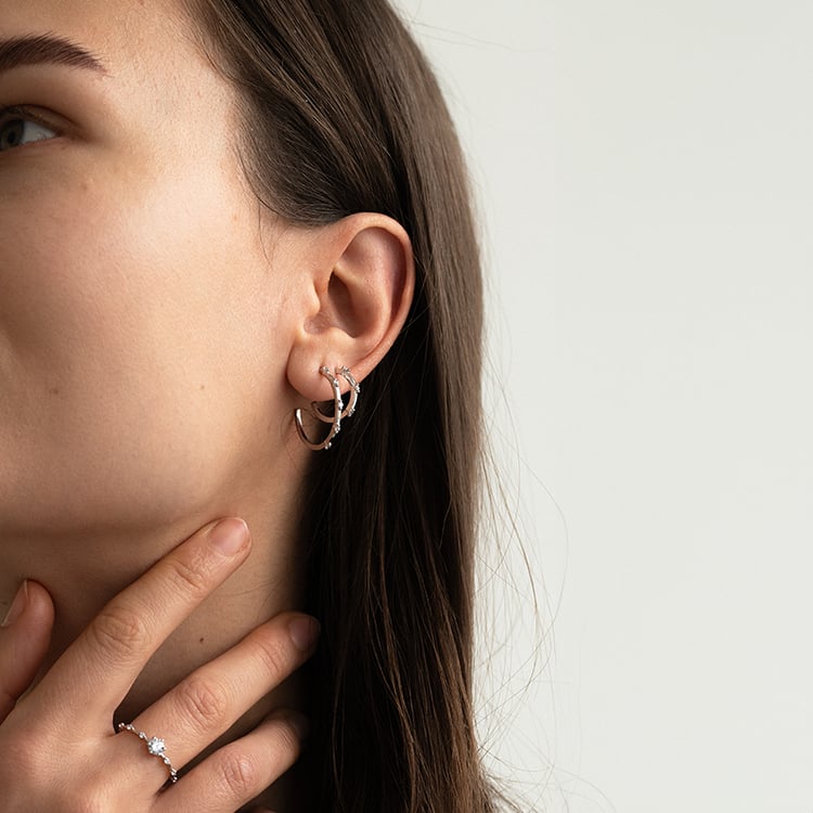 Kruhové náušnice s diamantmi Melita 134434