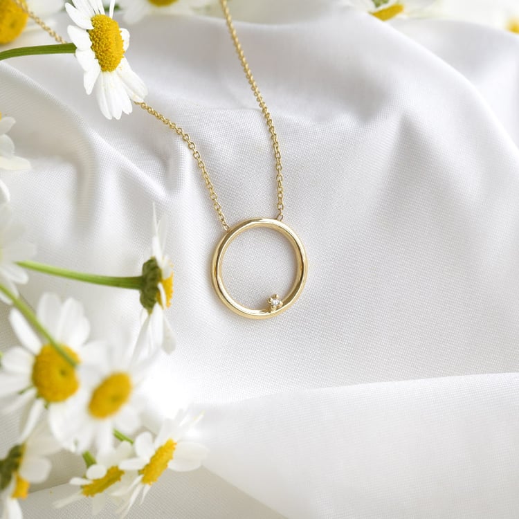 karma náhrdelník s diamantom zo zlata 82269