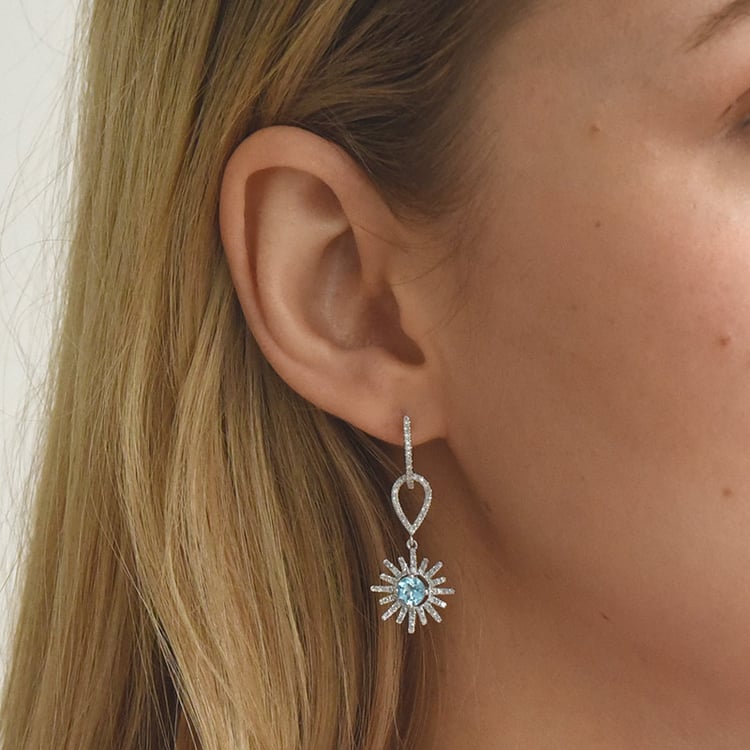 Topásové náušnice vločky Flany 73212