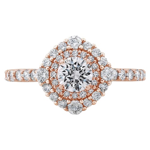 Dvojitý halo prsteň s lab-grown diamantmi Brenna