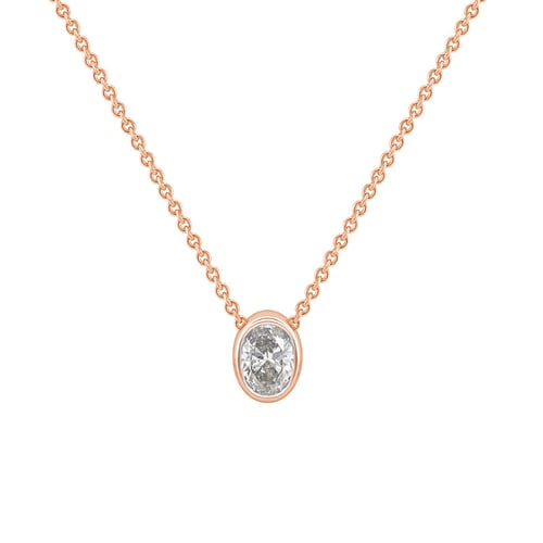 Zlatý náhrdelník s 0.3ct GIA certifikovaným oval diamantom Dagny