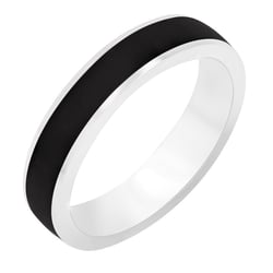 Plochý snubný prsteň z karbónu a striebra Robin