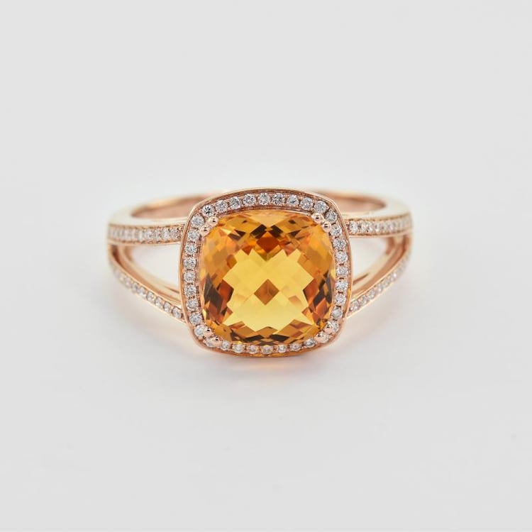 Zlatý prsteň citrínom 17016