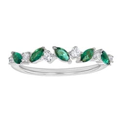 Half-eternity prsteň zo zlata so zelenými smaragdy Zubin