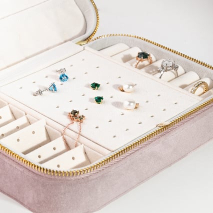 Veľká ružová cestovná šperkovnica Shields