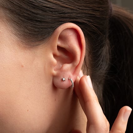 Náušnice s 2mm moissanitmi Pocky