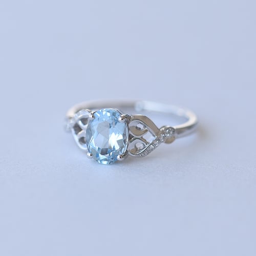 Zlatý akvamarínový prsteň s diamantmi Chlorys