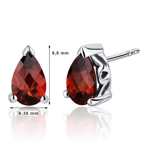 Náušnice v tvare sĺz s granátmi 2238