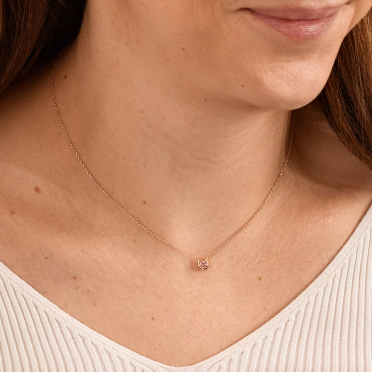 Bezel náhrdelník s IGI certifikovaným lab-grown ružovým diamantom Hadley 164820