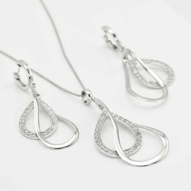 Strieborná kolekcia šperkov 13057