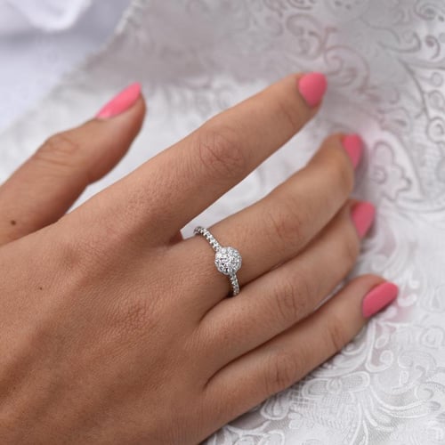 Halo zásnubný prsteň s lab-grown diamantmi Alonna