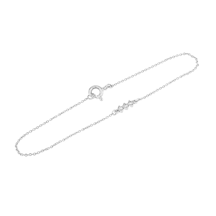 Minimalistický náramok s tromi diamantmi z bieleho zlata