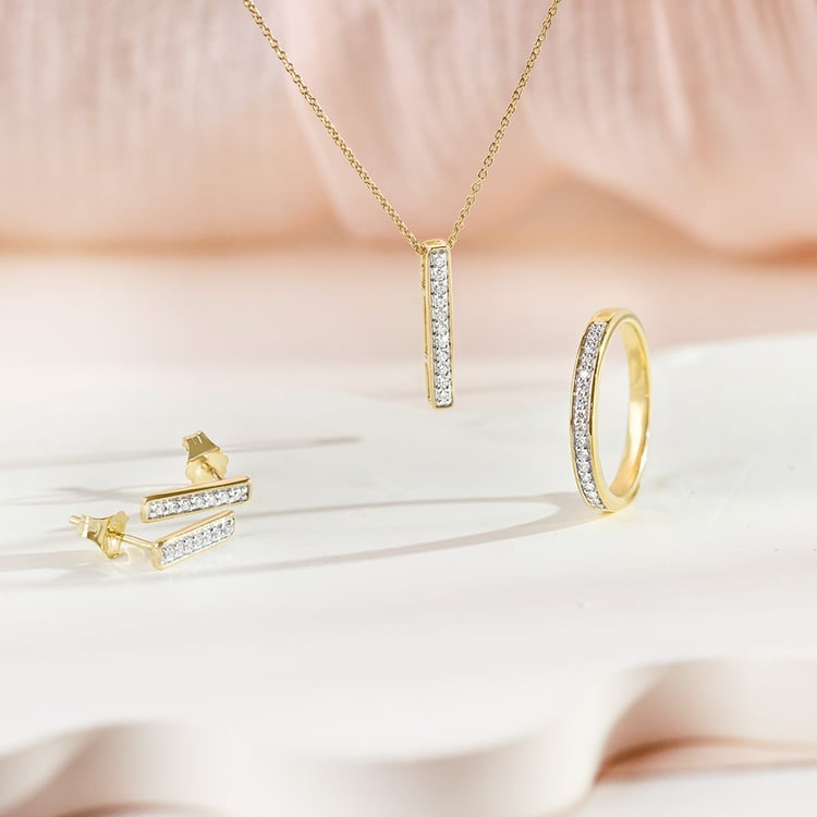 Zlatý prsteň s lab-grown diamantmi Becki 163630