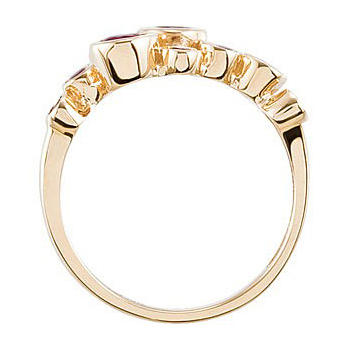 Prsteň s rubínmi zlatý 53034