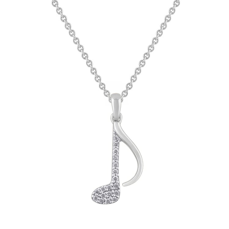 Zlatý prívesok s lab-grown diamantom v tvare noty 163418