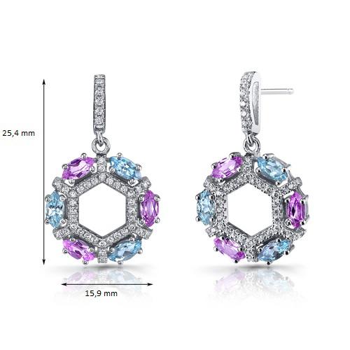Náušnice s topásmi a zafírmi Essel 9145