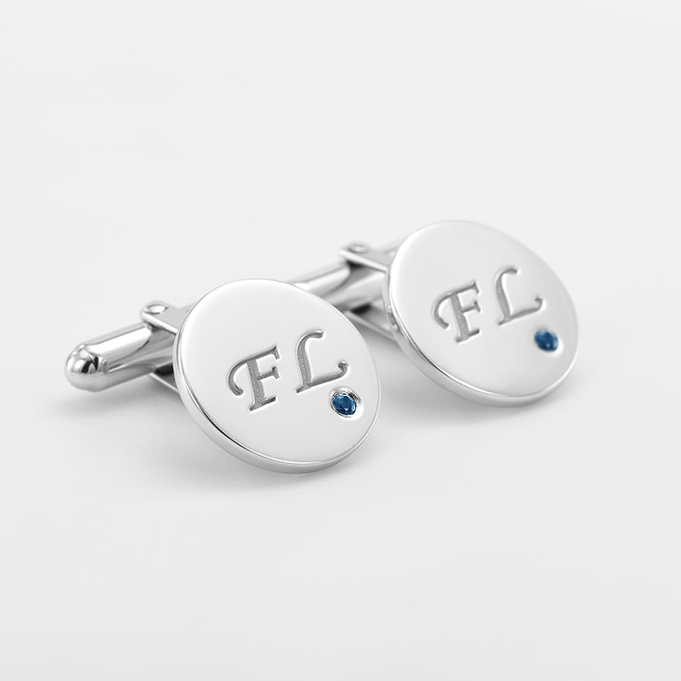 Strieborné manžetové gombíky s diamantmi 69805