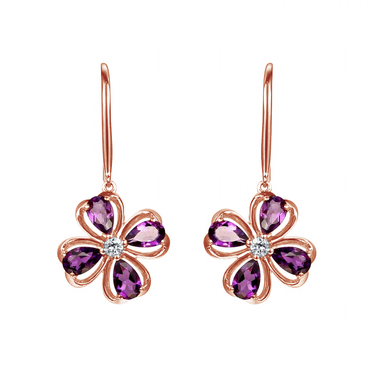 Ametystové náušnice Cyriah
