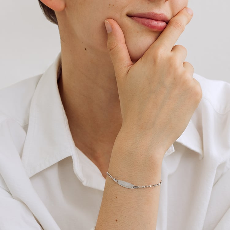 Figaro náramok zo striebra s gravírom vašej voľby 129989