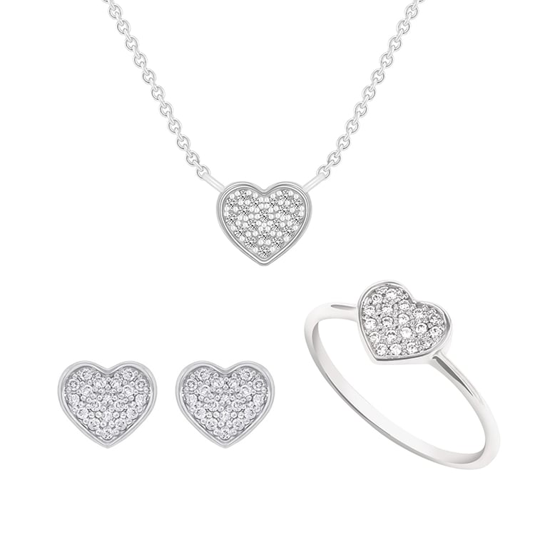 Diamantová zlatá kolekcia v tvare srdca Latia 140380