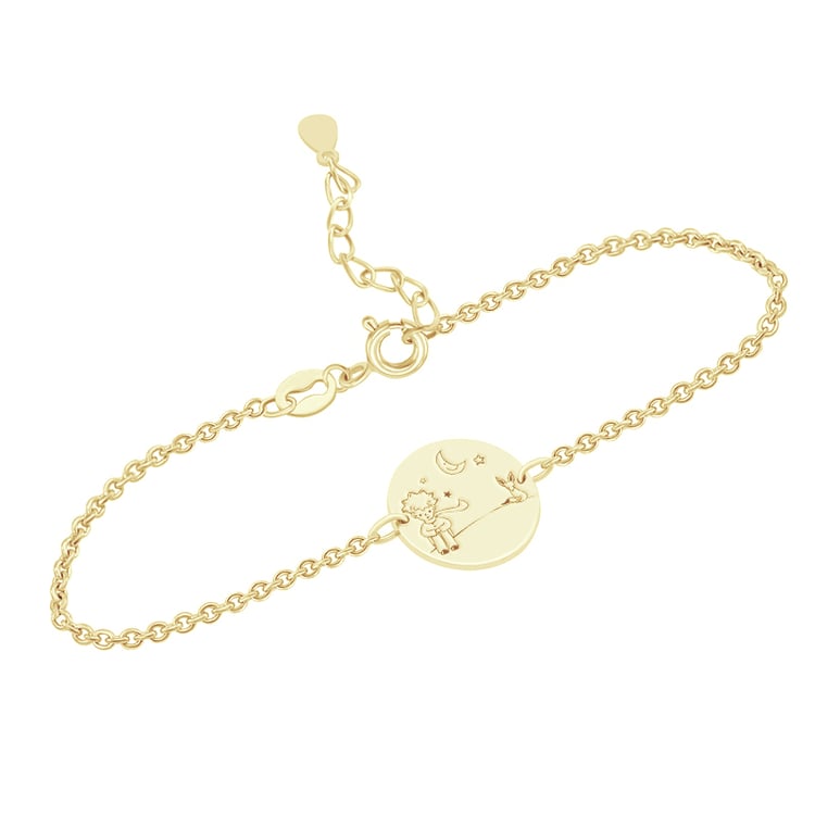 Strieborný náramok Malý princ s líškou a gravírom 117467