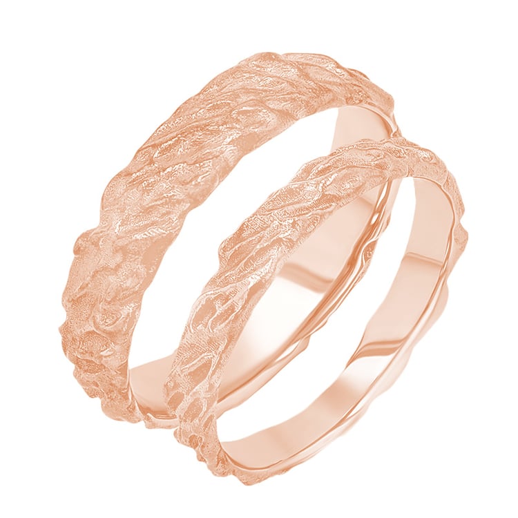 Zlaté svadobné obrúčky s nerovným povrchom Zena 156960