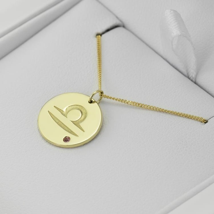 Strieborný prívesok so znamením a turmalínom Váhy 103454