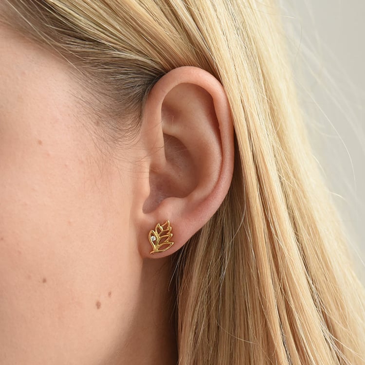 Strieborné pozlatené náušnice so zirkónom 72707