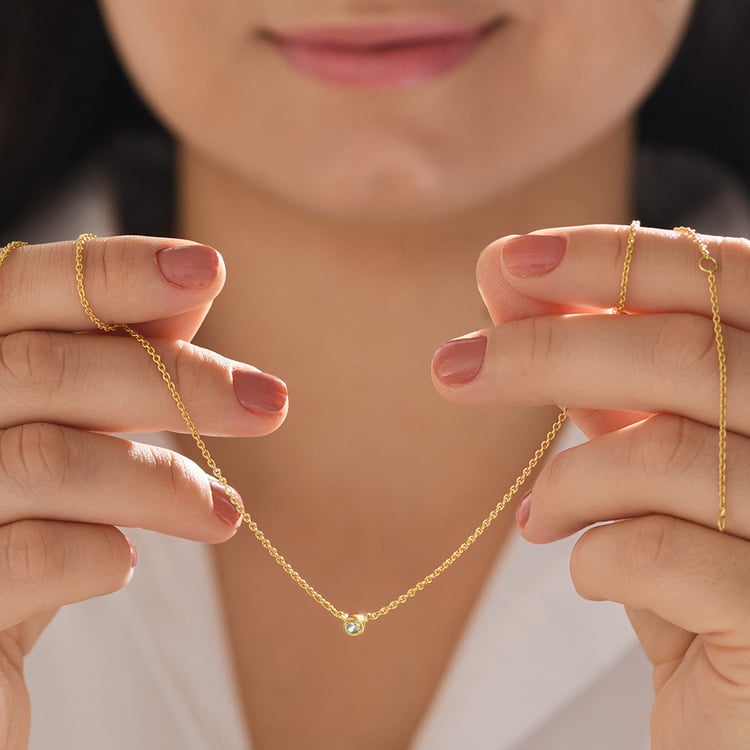 Minimalistický náhrdelník so zeleným zafírom Vieny 157135