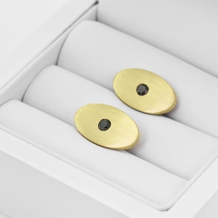 Manžetové gombíky zo zlata s čiernymi diamantmi Adiel