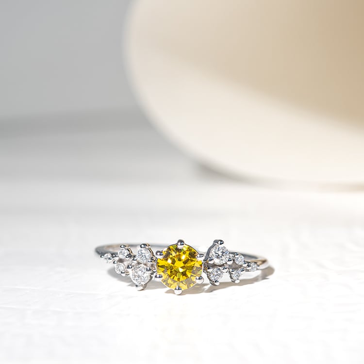 Zásnubný prsteň s 0.44ct IGI certifikovaným žltým lab-grown diamantom Olha 127266