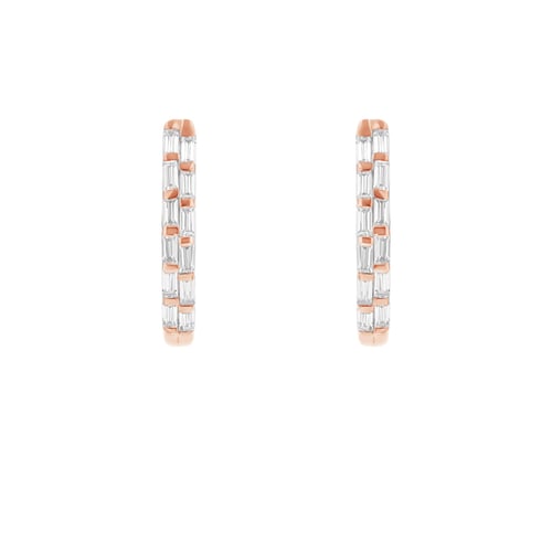 Kruhové náušnice s baguette diamantmi Arwen
