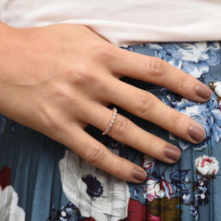 Diamantový vintage eternity prsteň zo zlata 46346