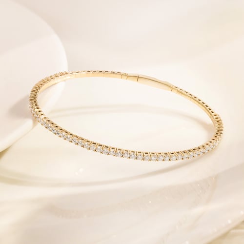 Zlatý flexi náramok s lab-grown diamantmi Stiles