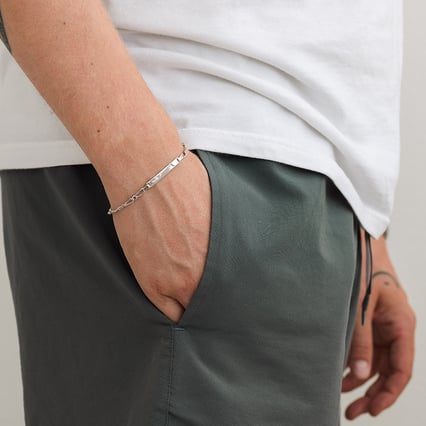 Strieborný Figaro náramok s gravírom vašej voľby