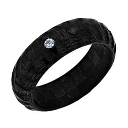 Karbónový prsteň s atypickým povrchom a zirkónom Mingus