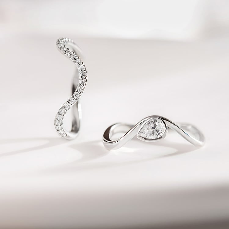 Atypická svadobná obrúčka s lab-grown diamantmi 155088