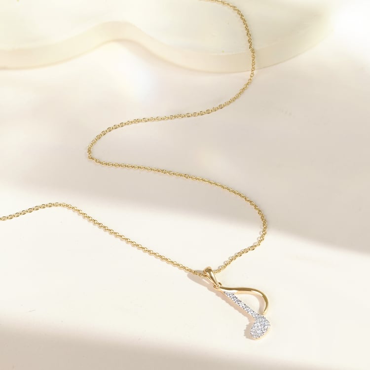 Zlatý prívesok s lab-grown diamantom v tvare noty 164915