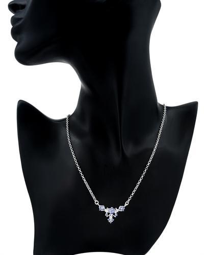 Náhrdelník s tanzanitmi strieborný 1698