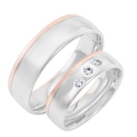Svadobné obrúčky z kombinovaného zlata s diamantmi Raory