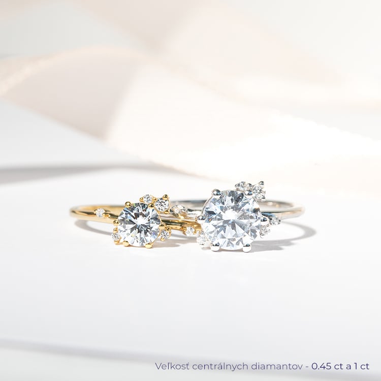 Cluster zásnubný prsteň s diamantmi Rosa 127229