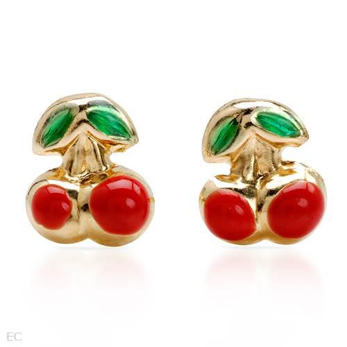 Zlaté náušnice v tvare čerešní