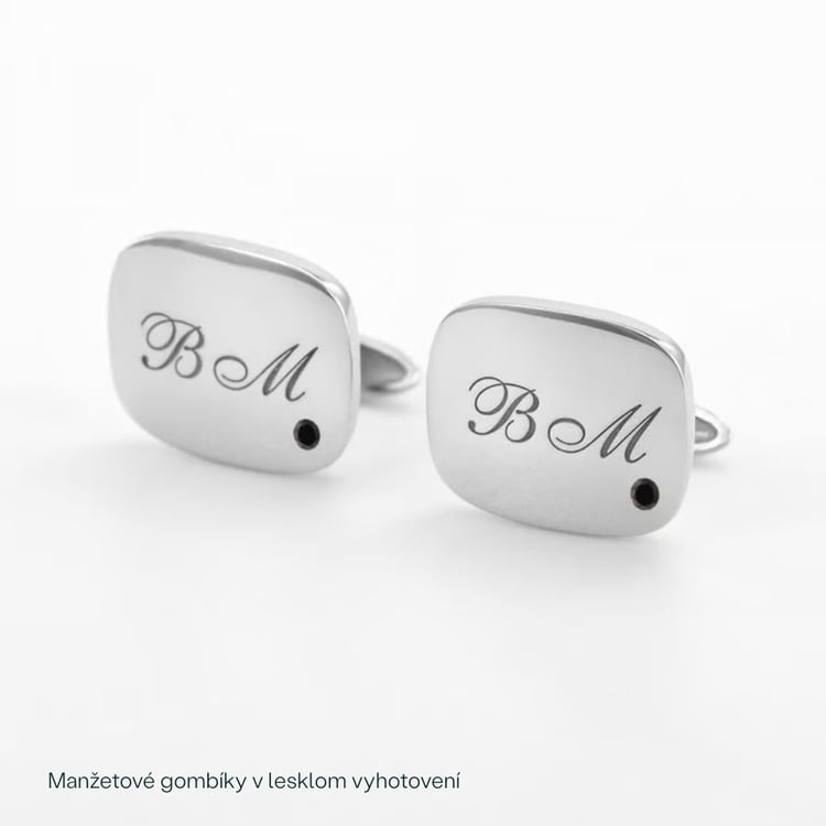 Manžetové gombíky s diamantmi z bieleho zlata 165876