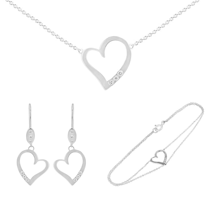 Zlatá kolekcia šperkov v tvare srdca s diamantmi Lenny 102044