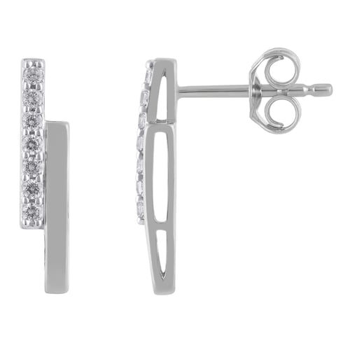 Zlaté náušnice s lab-grown diamantmi Key
