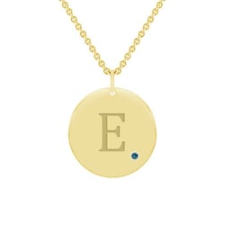 Zlatý prívesok s modrým diamantom a gravírom písmena Rei