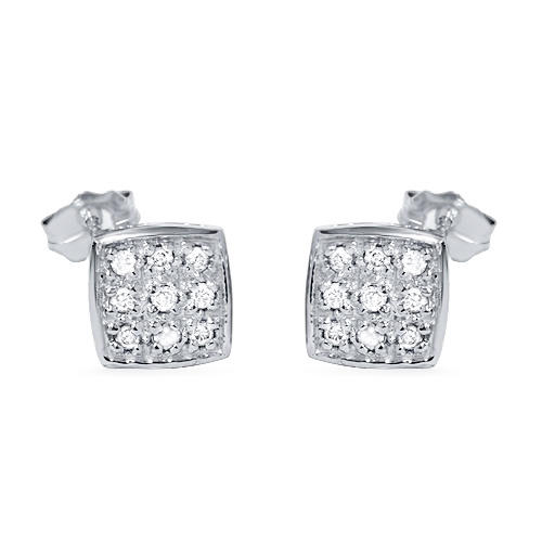 Diamantové náušnice z bieleho zlata Cynna