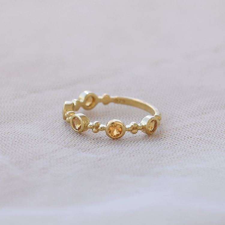 Pozlátený eternity prsteň s citrínmi 69279