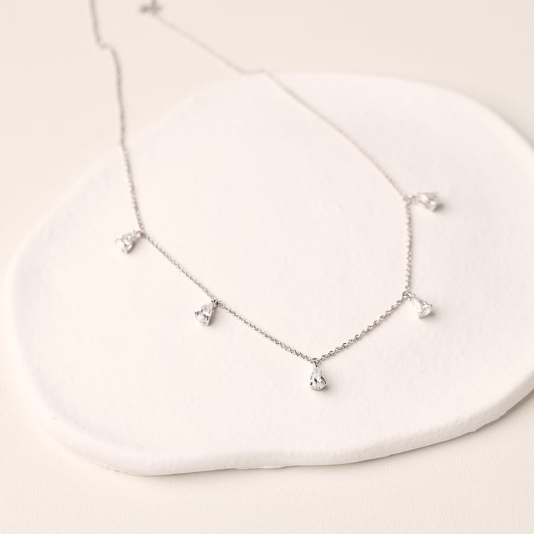 Náhrdelník zo zlata s pear prírodnými diamantmi Praveen 165415