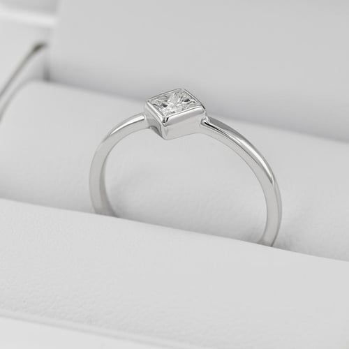 Zlatý zásnubný set prsteňov s certifikovaným GIA 0.19ct princess diamantom Elil